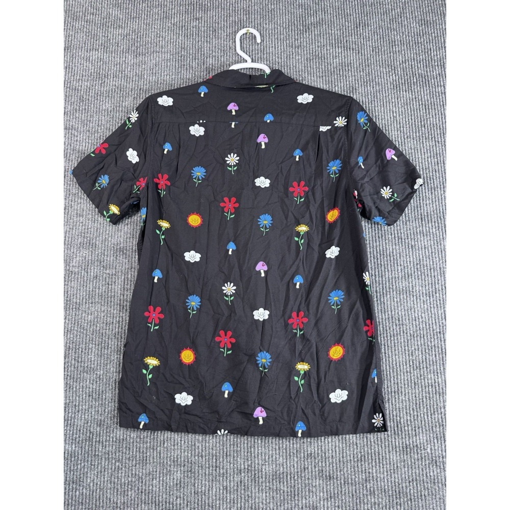 VANS Men's Black Floral Classic Fit Short Sleeve Button-Up Cotton Shirt‎ M - Picture 4 of 6